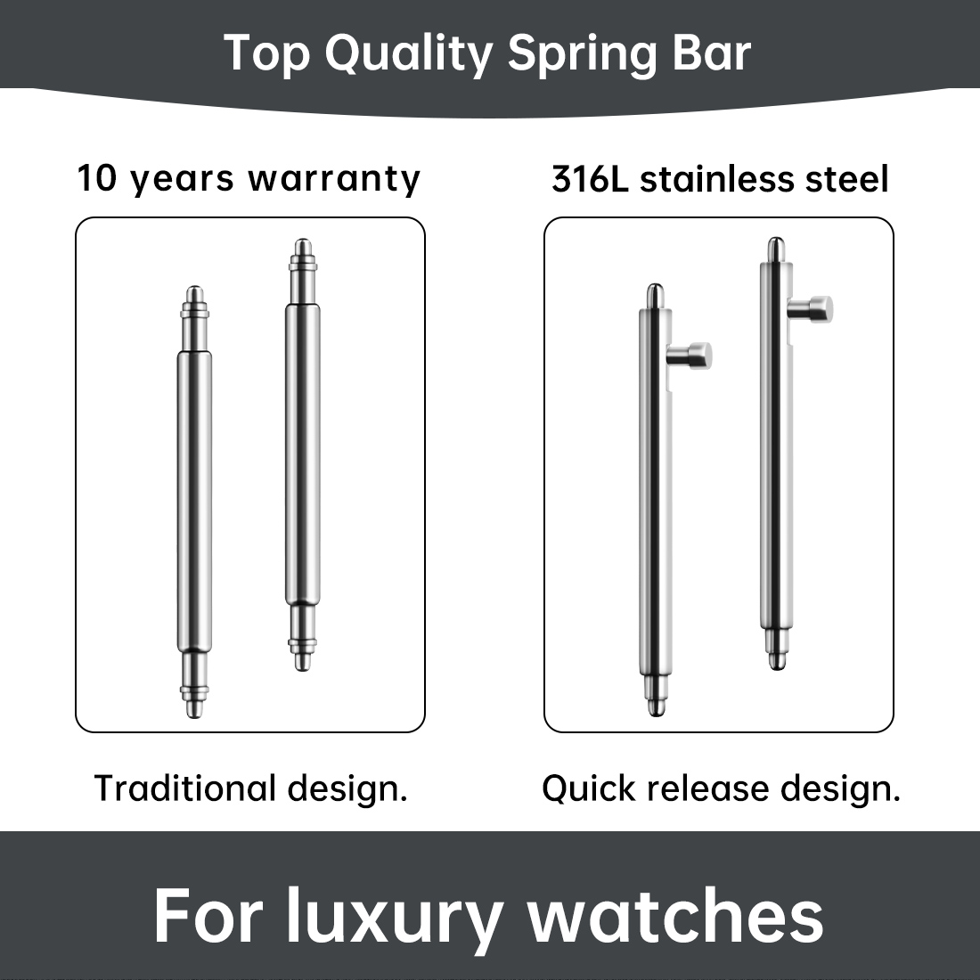 Curved Spring Bar - Pasek sprężynowy do zegarka Maikes ze
