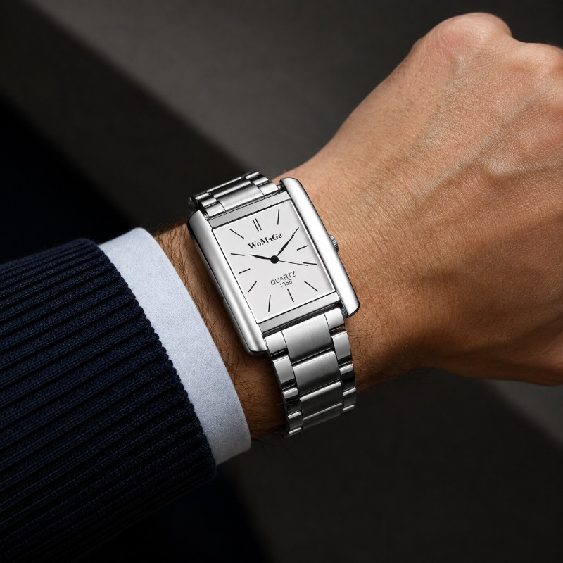 Męski zegarek biznesowy, modny – Cartier Watch Tank recenzja i cena