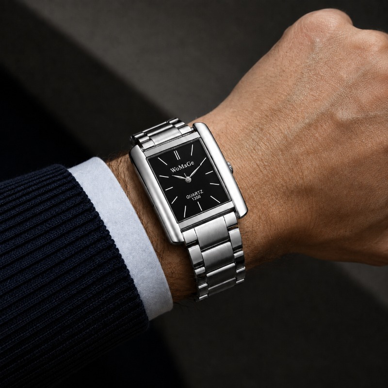 Męski zegarek biznesowy, modny – Cartier Watch Tank recenzja i cena